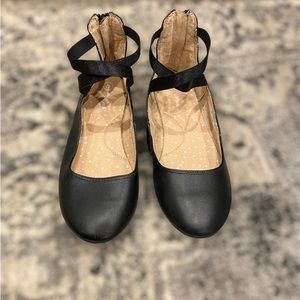 Big Girls Cat & Jack Black Ankle Strap Ballet Fashion Flats Size 5